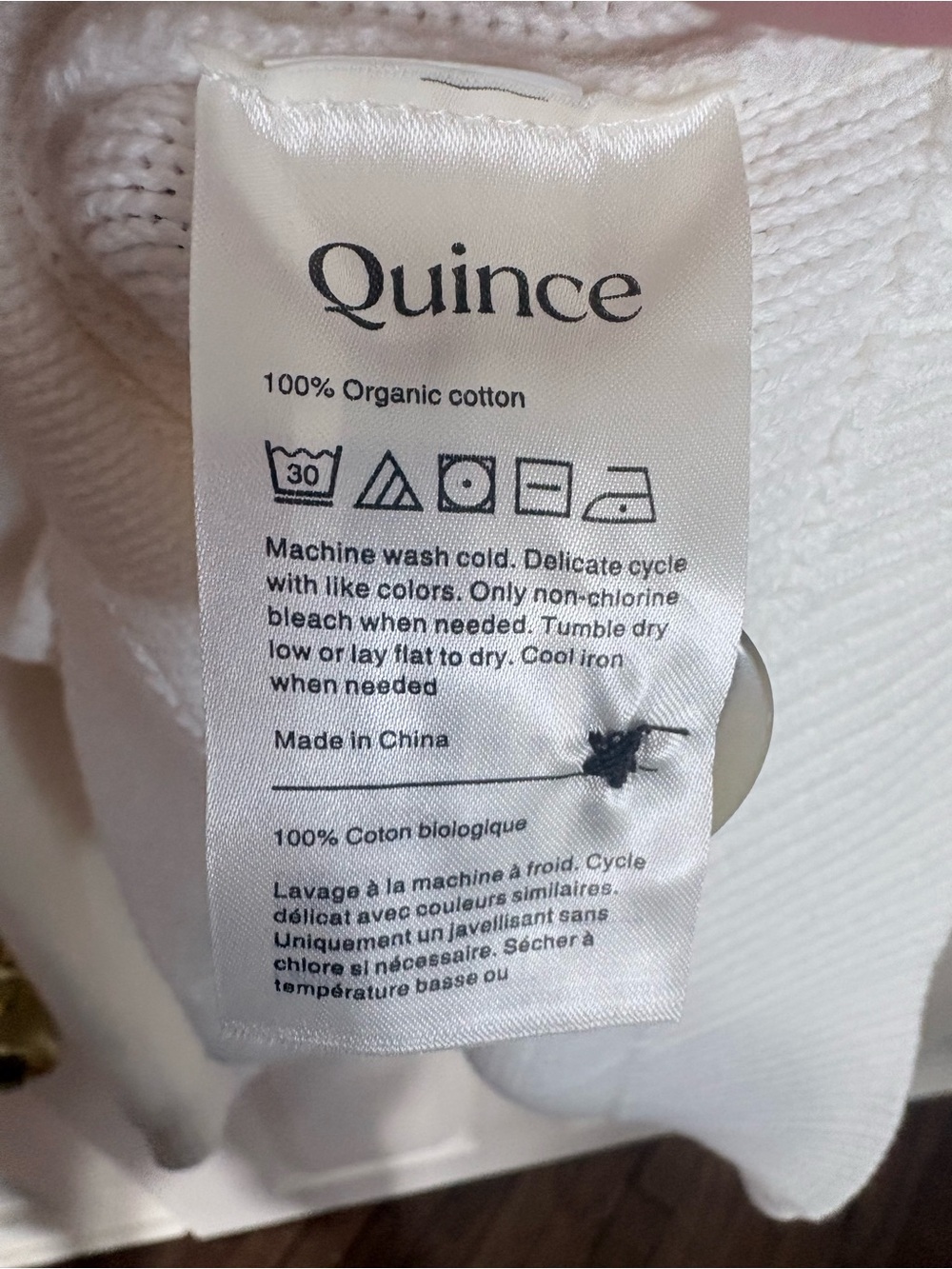 Quince 100% Organic Cotton Cropped Cardigan Sweater Ivory Medium - Picture 9 of 10